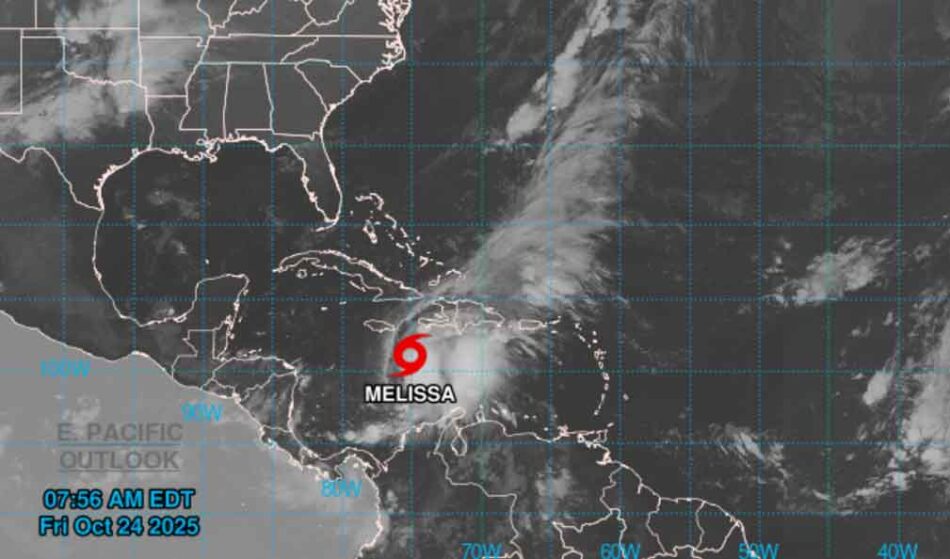 La Tormenta Melissa registra un ligero incremento en intensidad sobre mar Caribe