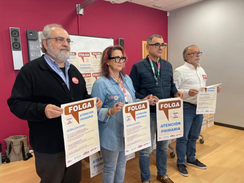 Chaman o persoal da Atención Primaria a dar unha resposta contundente na folga do 26 de novembro