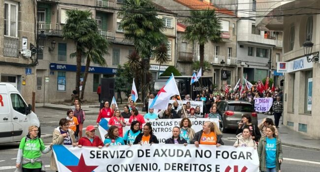 O sector de coidados vive a súa sétima xornada de folga dende setembro por convenios dignos en residencias e Servizos de Axuda no Fogar (SAF)