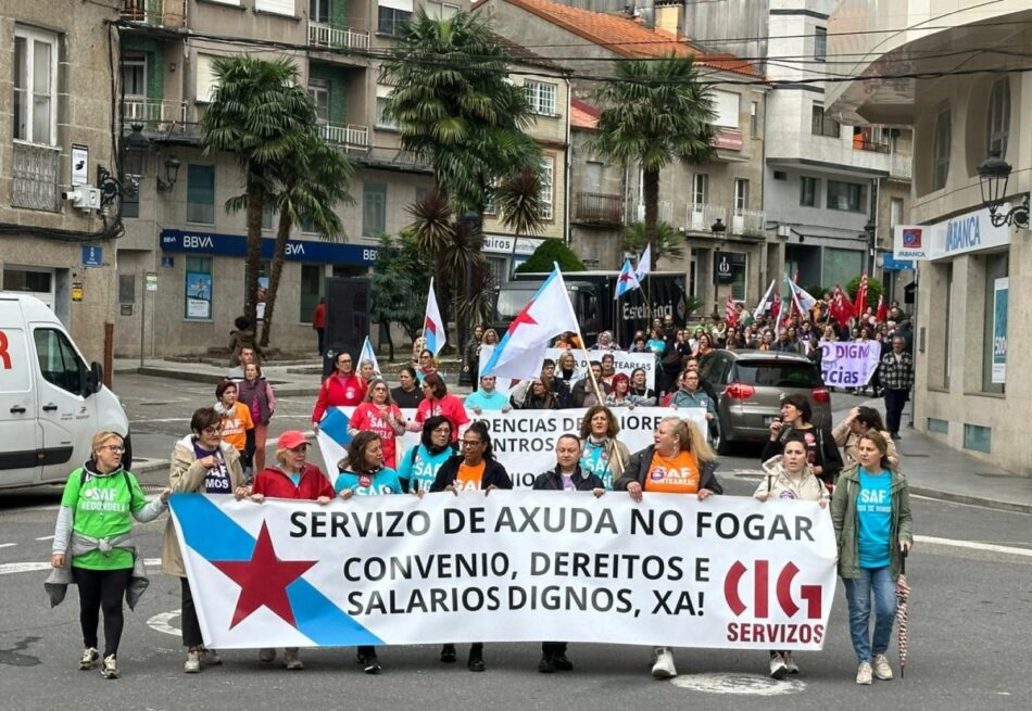 O sector de coidados vive a súa sétima xornada de folga dende setembro por convenios dignos en residencias e Servizos de Axuda no Fogar (SAF)
