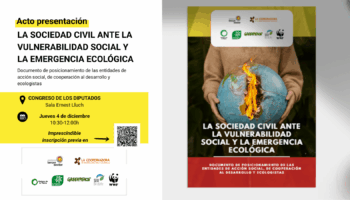 Organizaciones sociales y ecologistas celebran un acto para dar respuesta a la emergencia climática y a la vulnerabilidad social