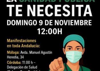 Andalucía saldrá a las calles este domingo 9 de noviembre contra la negligente gestión del Gobierno Moreno Bonilla bajo el lema “Sanidad cien por cien pública”