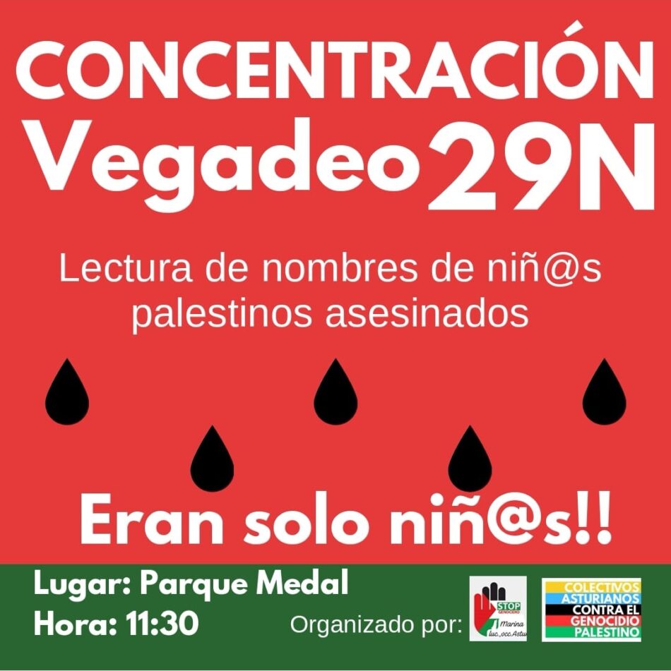 Actos de lectura de los nombres de niñ@s palestin@s, víctimas inocentes del genocidio perpetrado por Israel. Vegadeo y en 19 IES asturianos