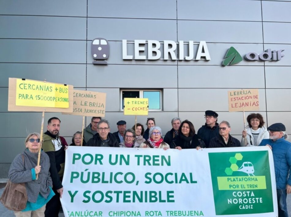 La plataforma por el tren de la Costa Noroeste  pide mejorar las cercanías por tren entre Lebrija y Sevilla