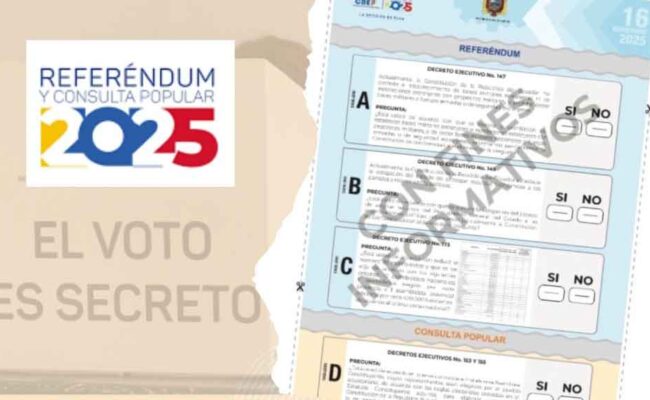 Ecuador, cuatro preguntas a referéndum y consulta popular