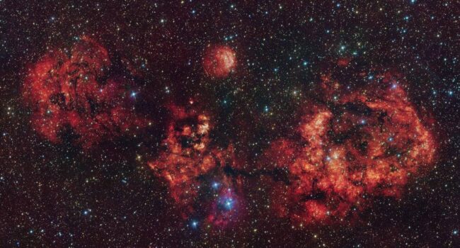 Una nebulosa con forma de murciélago revela una activa región de formación estelar