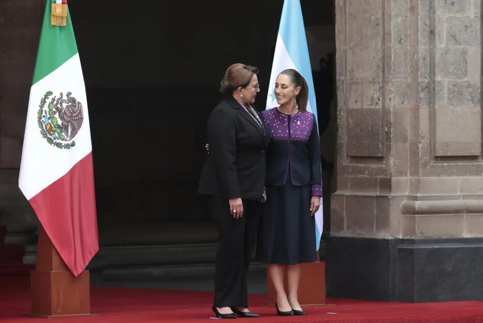 Sheinbaum recibe a Xiomara Castro en visita oficial a México