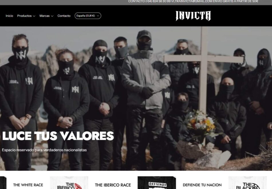 FACUA denuncia una web que vende productos del grupo fascista Núcleo Nacional por vulnerar la ley de comercio electrónico