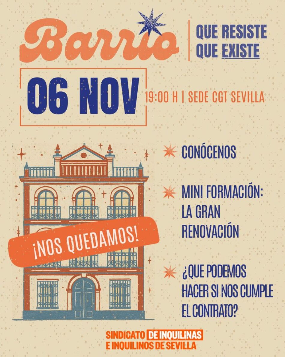 El Sindicato de Inquilinas de Sevilla presenta una campaña para alertar del fin de los contratos del Covid