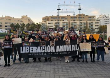 Protesta frente al el Circ de Nadal contra el uso de animales en espectáculos