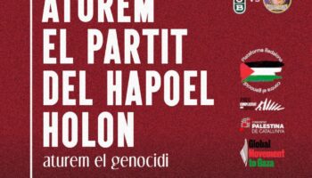 La Plataforma Badalona contra el genocidi donem suport a l’exigència de La Cantonada CJB i dels Dimonis Verds i Negres de no disputar el partit entre el Joventut de Badalona i el Hapoel Natanel Holon israelià