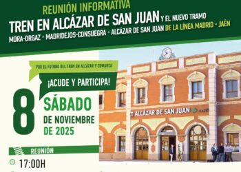 Las plataformas por el tren en Madridejos-Consuegra y en Mora-Orgaz convocan a partidos, movimientos sociales y sociedad alcazareña a una reunión informativa en Alcázar de San Juan este sábado