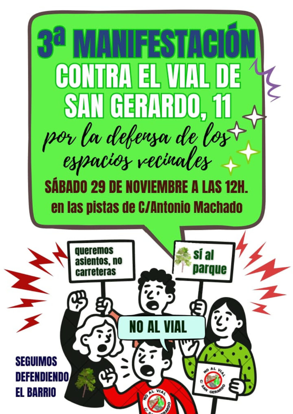 Tercera manifestación por las calles de Saconia (Moncloa-Aravaca) contra el vial de San Gerardo, 11 (Madrid)