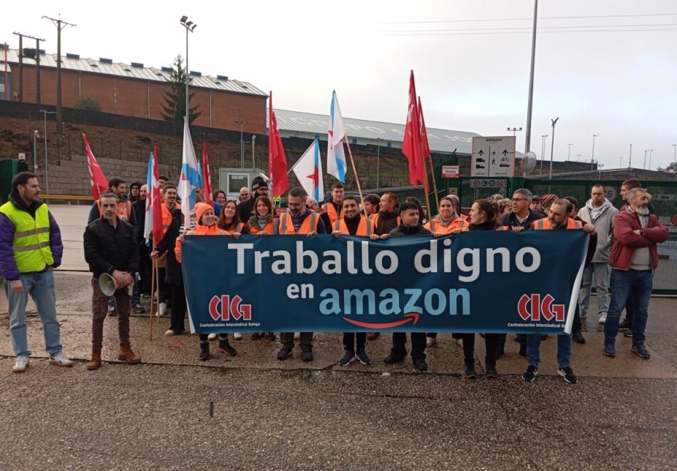 O 100% persoal de almacén de Amazon no Porriño secunda a xornada de folga para reclamar melloras laborais