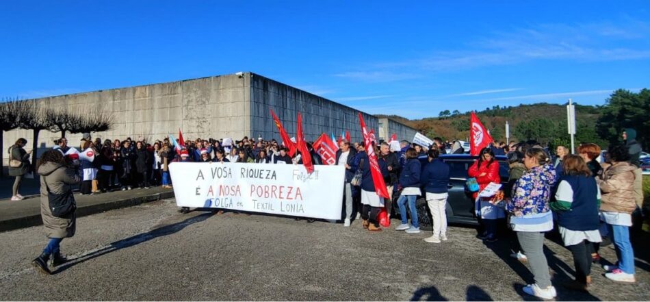Folga e mobilizacións para reclamar melloras salariais en Textil Lonia de Ourense
