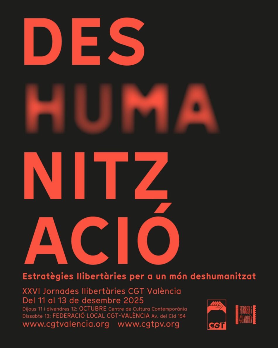 Vuelven las Jornadas libertarias de CGT València:  11, 12 y 13 de diciembre