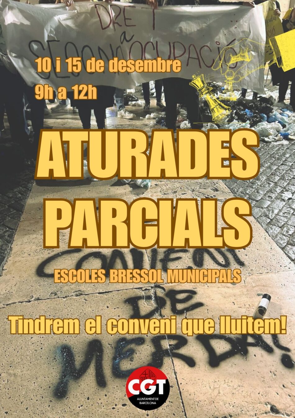 Les treballadores de les Escoles Bressol Municipals de Barcelona es tornen a mobilitzar i convoquen vaga el 10 i 15 de desembre
