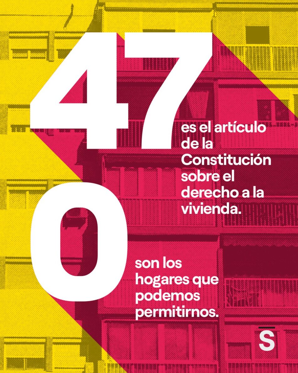 Yolanda Díaz denuncia que el derecho a la vivienda «ha sido vaciado» y reclama prohibir la especulación
