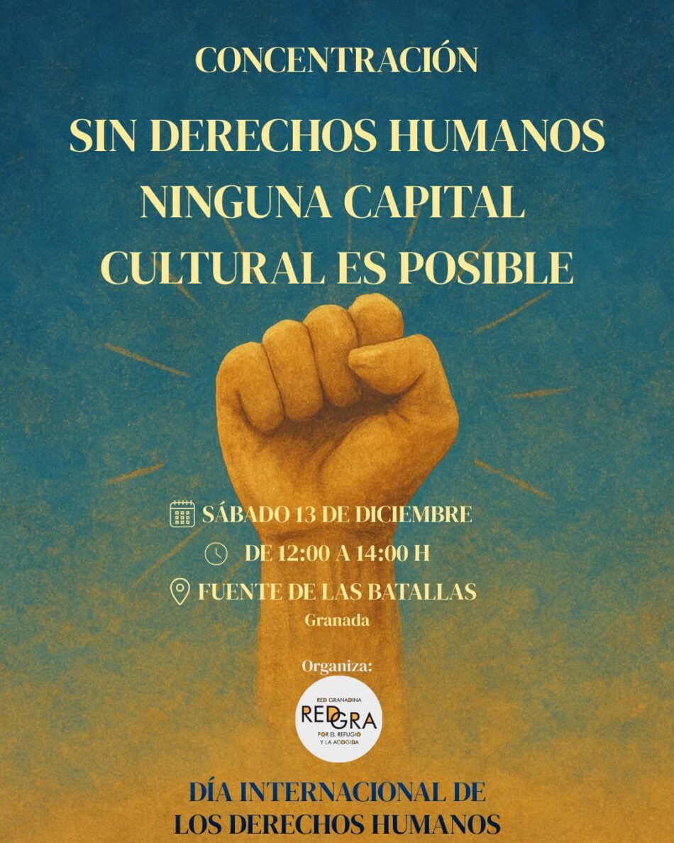 Los movimientos sociales de Granada se concentran en la Fuente de las Batallas en defensa de los Derechos Humanos