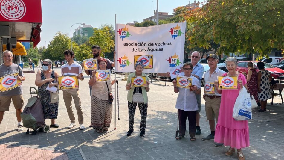 La Asociación Vecinal Las Águilas lanza un comunicado para reivindicar la necesidad de una estación de Metro en su barrio
