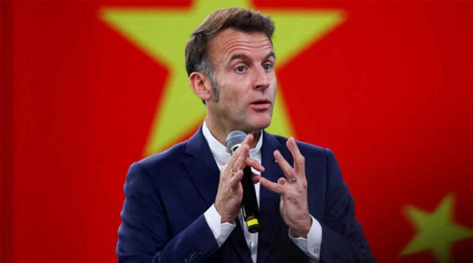 Macron amenaza a China con imponerle aranceles a sus productos