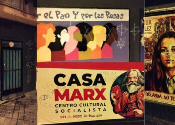 Ataque neonazi a los murales de Casa Marx, el local de la CRT, Contracorriente y Pan y Rosas en Vallecas