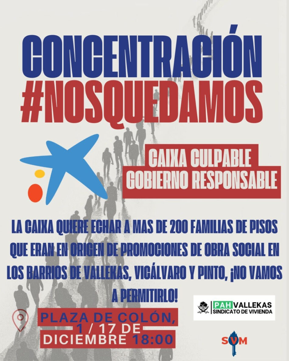 Vecinos y vecinas de Vallecas, Vicálvaro y Pinto demandan a Caixabank