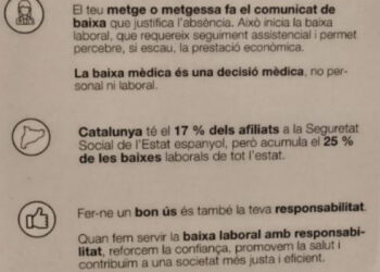 Els Comuns demanen explicacions al Govern per la lamentable campanya del Departament de Salut en què es qüestiona a pacients i professionals per l’ús de les baixes