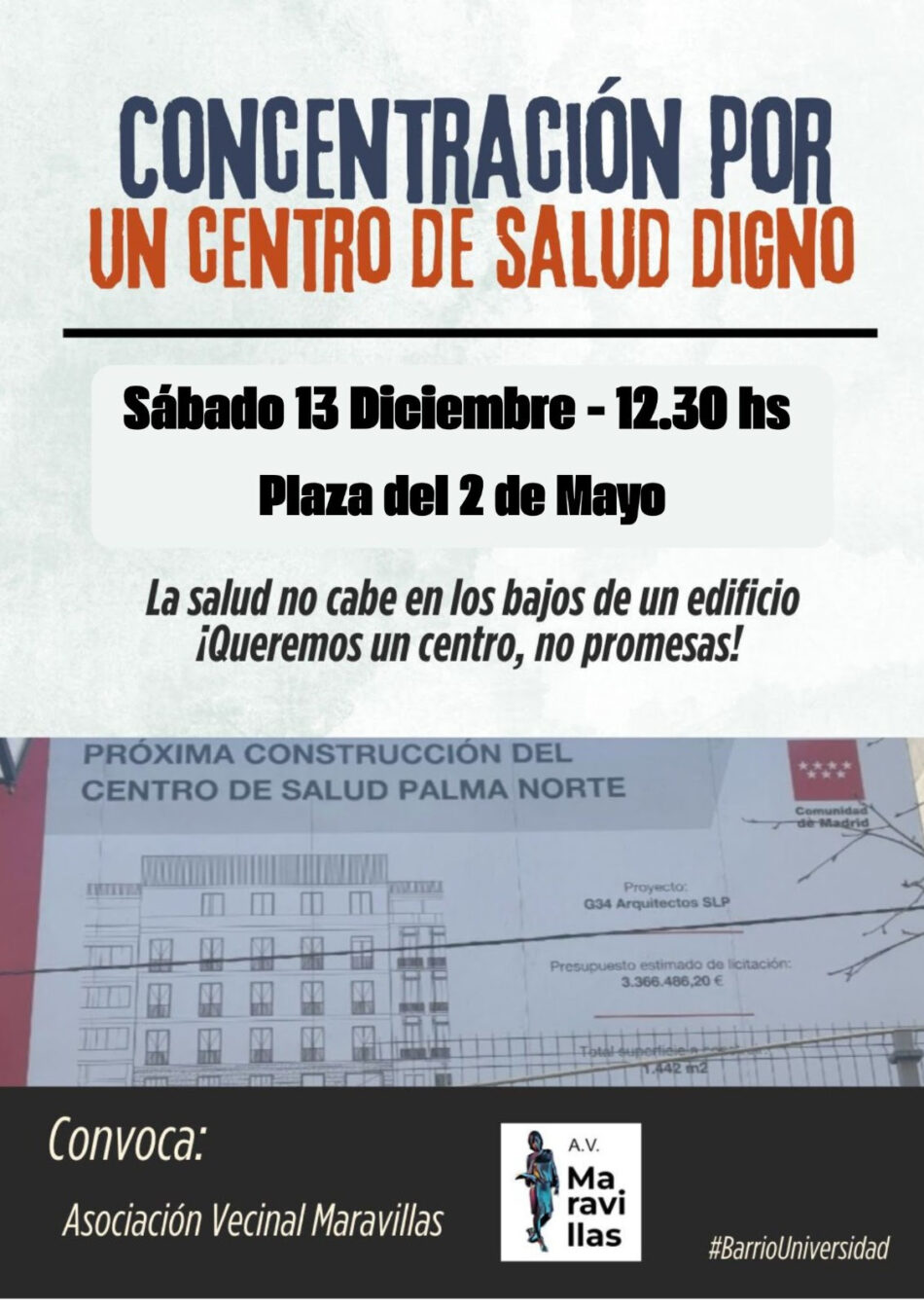 El vecindario de Malasaña recela del nuevo anuncio de construcción del prometido centro de salud Palma Norte-Universidad