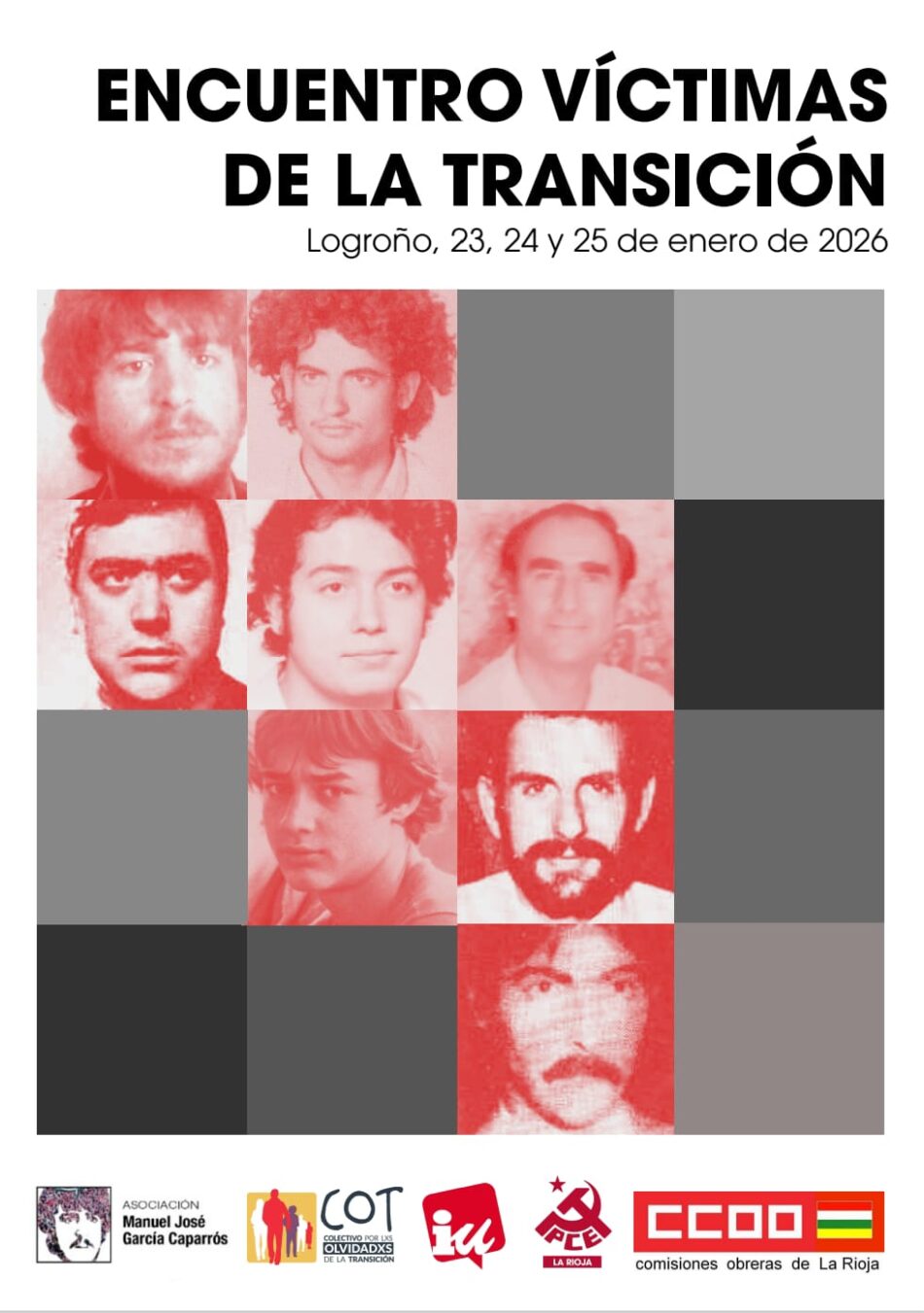 El encuentro de víctimas de la Transición en Logroño reunirá a familiares y activistas por la memoria y contra la impunidad