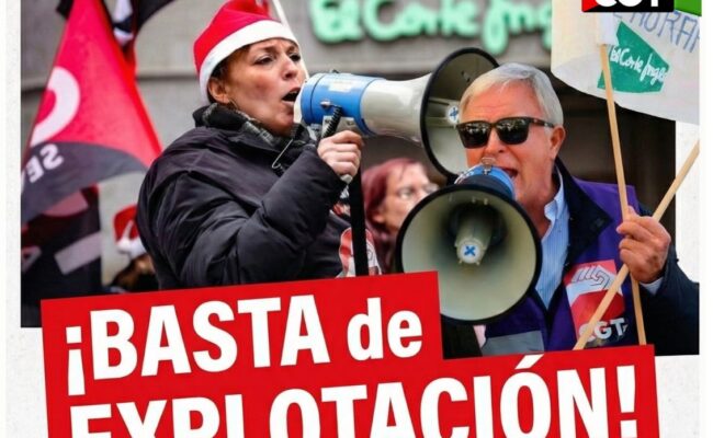 La CGT inicia un calendario de movilizaciones contra El Corte Inglés: «¡Basta de explotación!»