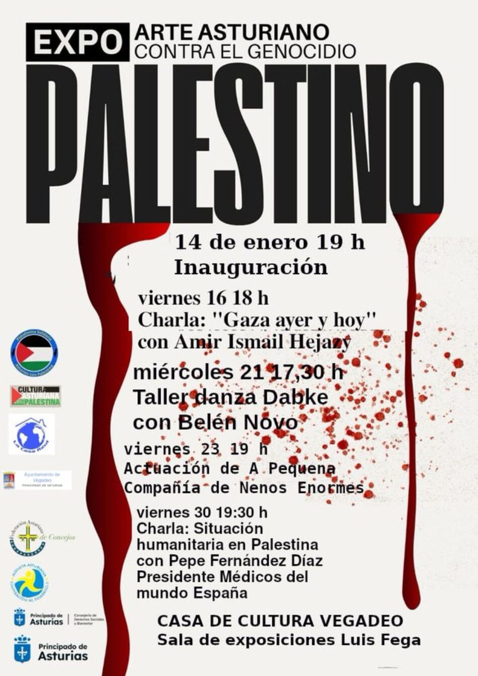 Inauguración de la exposición Arte Asturiano contra el genocidio palestino en Vegadeo