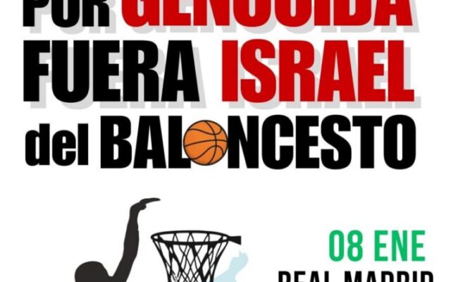 Más de 250 organizaciones de la Comunidad de Madrid reclaman la suspensión del partido entre el Real Madrid y el Maccabi Tel Aviv