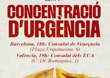 Convoquen una concentració d’urgència enfront del Consolat de Veneçuela a Barcelona en repudi a l’atac dels Estats Units