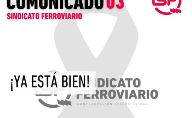 Sindicato ferroviario: «¡Ya está bien!»