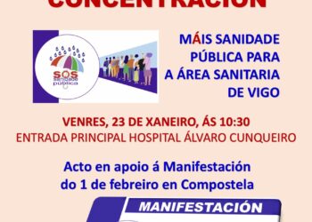 Esquerda Unida chama á cidadanía galega a participar na manifestación de SOS Sanidade este domingo en Compostela