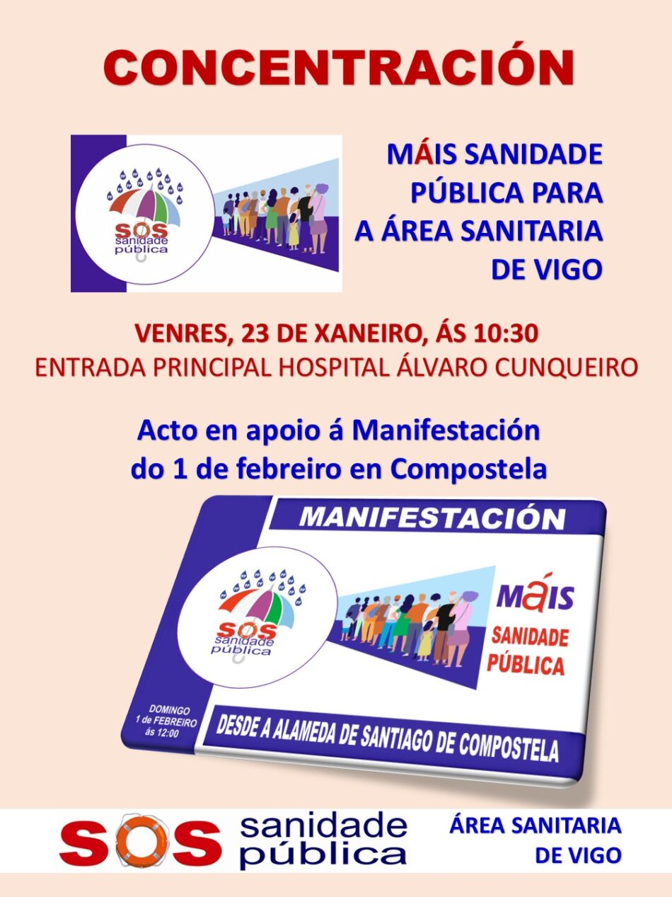 Esquerda Unida chama á cidadanía galega a participar na manifestación de SOS Sanidade este domingo en Compostela