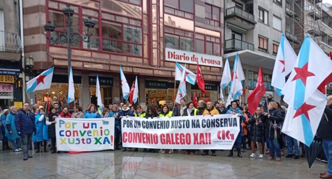 O sector galego das conservas de peixe clama na rúa por melloras laborais