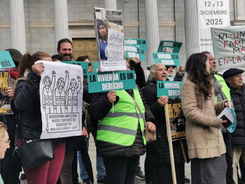 Los colectivos sociales advierten de la falta de compromiso para validar la moratoria antidesahucios en el Congreso