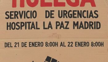 Convocados a huelga los trabajadores de Urgencias del Hospital La Paz ante el colapso asistencial el próximo 21 de enero