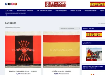 Denuncian a La Falange por vender artículos en su página web bajo apariencia de donativos