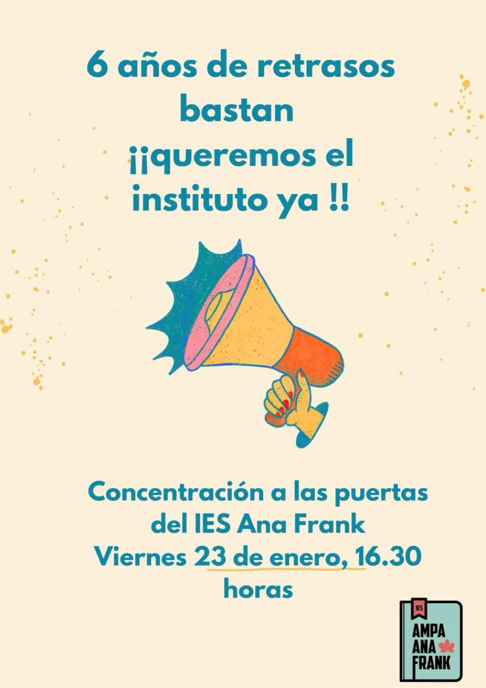  Asociación de Madres y Padres del Alumnado: «¿Cómo es posible que el instituto Ana Frank de Aravaca siga cerrado a pesar de estar completamente terminado?»