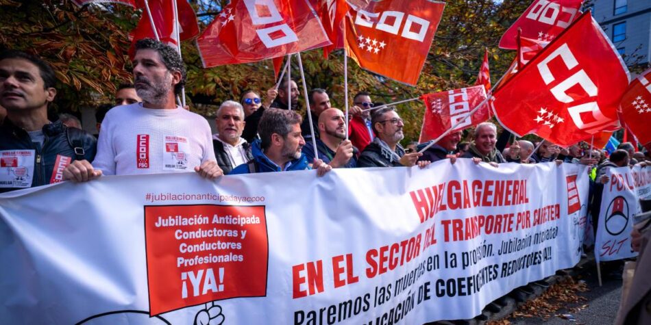 CCOO y UGT se vuelven a movilizar por la jubilación anticipada de las personas conductoras profesionales mediante la aplicación de coeficientes reductores