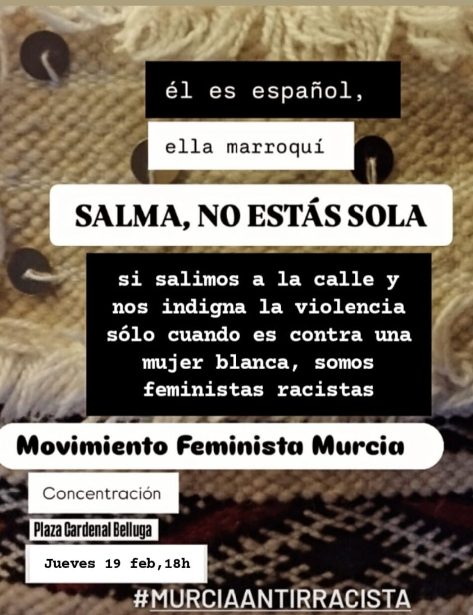 Convocan concentración el 19 de febrero en Murcia: «Salma, no estás sola»