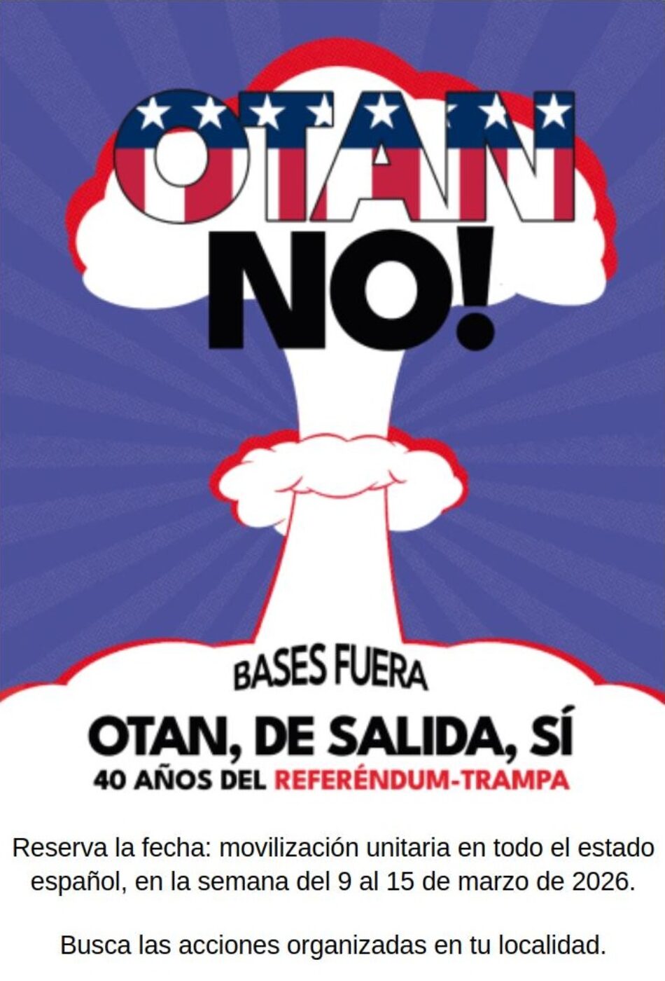 Llaman a la unidad de acción en el 40º aniversario del referéndum-trampa de permanencia en la OTAN