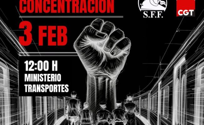 SFF-CGT convocará huelgas 9, 10, y 11 de febrero en todo el sector ferroviario