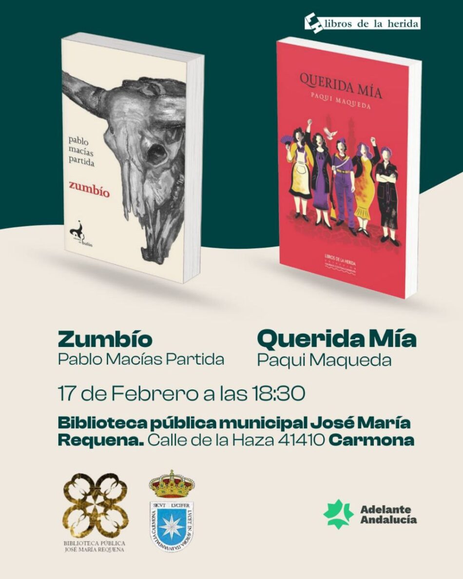 Adelante Andalucía denuncia la censura del PP en Carmona a la presentación de un libro sobre memoria democrática