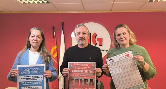 A CIG inicia unha campaña contra a precariedade nos grandes almacéns e a obriga de traballar en domingos e festivos