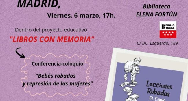 Conferencia “Bebés robados y represión de las mujeres” el 6 de marzo