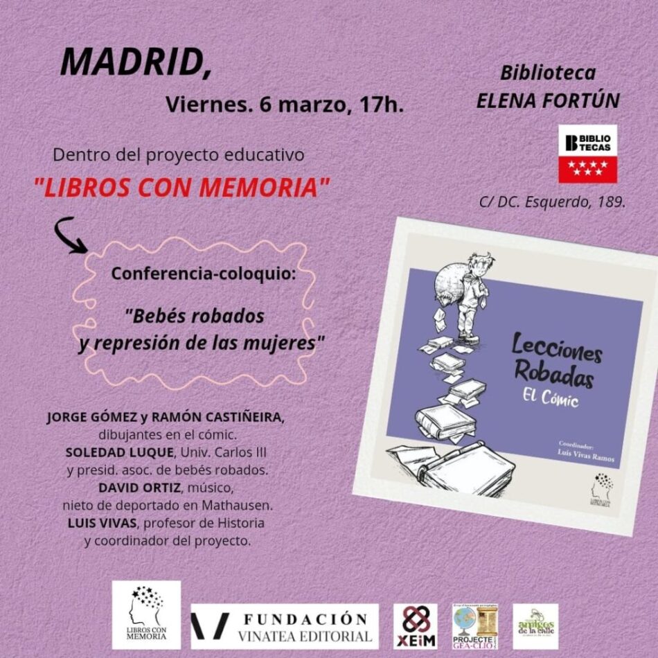 Conferencia “Bebés robados y represión de las mujeres” el 6 de marzo